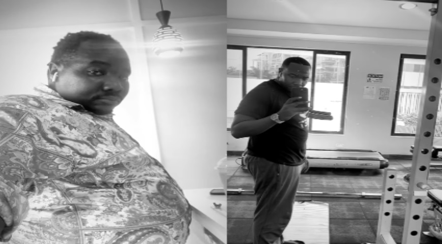 Willis Raburu Showing His Weight Loss Progress